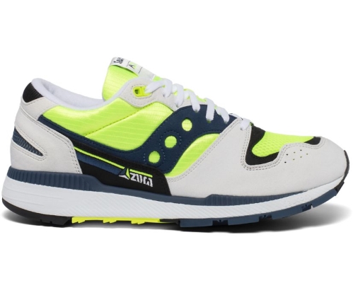 Tenis Saucony Azura Hombre Zapatos Originales Blancas / Citron / Denim México MX-360-AX
